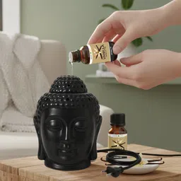 peepalcomm Electric Lamp / Aroma Oil Diffuser With Aroma Oil (1 Oudh + 1 Coffee 15Ml ) Diffuser Set-picture-43