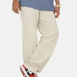 white leapard Men Loose Fit Mid Rise Beige Jeans image 1