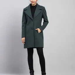 Wool Blend Self Design Coat For Women-image-92