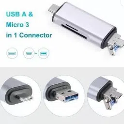 TECHGEAR Card Reader, 3-in-1 USB 3.0, USB C, Micro USB Card Reader SD, Micro SD 0 lm LED Cordless Portable Projector image 4