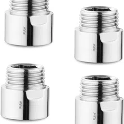 ruhe Full Brass 1 Inch Extension Nipple For Faucet Fittings Set Of 4 (Chrome Finish) Faucet Nozzle-picture-10