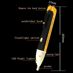 r-tek Set of 2Pcs Voltage Tester Pen – 90-1000V AC with Alarm & LED Indicator Digital Voltage Tester image 5