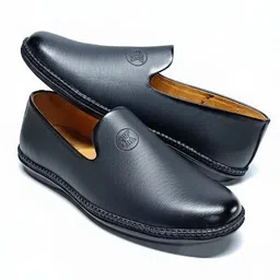 krishna collection Black Ethnic Slip-On Mojari Shoes for Men Party Wear For Men Party Wear For Men image 3