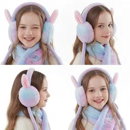 shikshapatri Kids Winter Earmuffs with Cute Jumping Rabbit & ChuChu Sound – Boys & Girls Ear Muff image 3