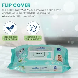 glider Baby Wet Wipes with Lid/Flip-top(100 Wipes) (White) - Pack of 5 image 5