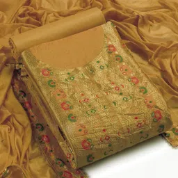 sun fashion and lifestyle Unstitched Cotton Silk Salwar Suit Material Self Design image 4