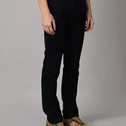 killer Men Slim Fit Dark Blue Cotton Blend Trousers image 3