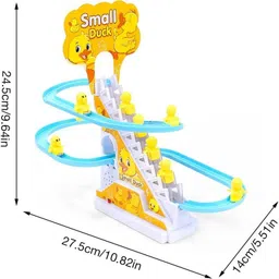 craveon Duck Track Set Slide Toys Automatic Stair Climbing Ducklings with Lights & Music image 3