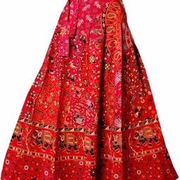 majestic women Women Printed Wrap Around Red Skirt-picture-28