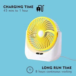 zrdpm Rechargeable Table Fan with LED Light,3 Speed For Office, Kitchen(Multicolor) Energy Saving 0.01 mm Table Fan image 4