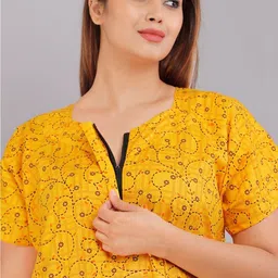 vilakshan Self Design Pure Cotton Stitched Flared/A-line Gown image 4