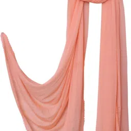 velora Chiffon Solid Peach Women Dupatta image 2