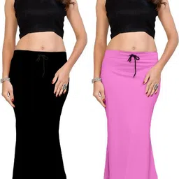 YM CLOTHING'S PT-BLACK-PINK Polycotton Petticoat-picture-27