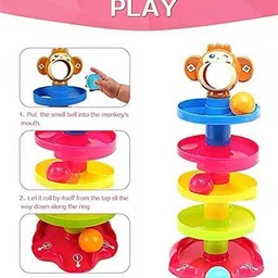dikuji enterprise Children Preschool Fun Stack 5 Layers Tower Ball Rolling Game Play Activity image 4