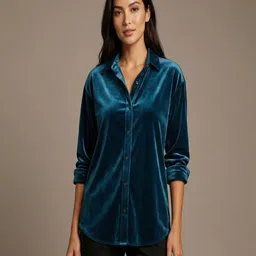 theclassictogs Women Regular Fit Solid Spread Collar Casual Shirt-picture-23