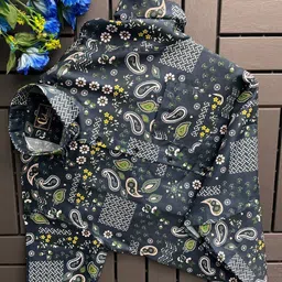 abizzstore retails surat Men Regular Fit Floral Print Button Down Collar Casual Shirt image 2