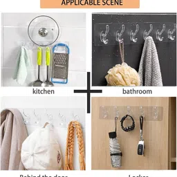 radhesyam 3 Pcs 6 Rows Multifunctional Transparent Sticky Hook Set Adhesive Stickers Hook 3 image 5