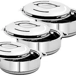 Bola Set of 3 Thermoware Casserole Set (3500 ml, 2500 ml, 1500 ml) Cook and Serve Casserole Set-picture-15