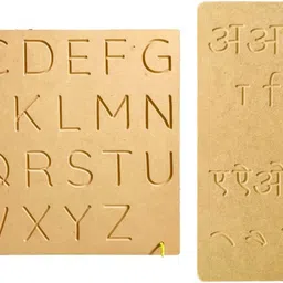 rewashree craft world Wooden Tracing Board for Kids (Hindi Matra & Capital ABC) (Set of 2)-picture-13