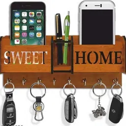 echowood Stylish Wall Mounted Key Holder for Home & Office Wood Key Holder-picture-12