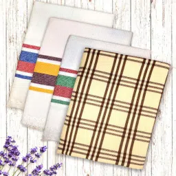 athom living Multicolor Cotton Checkered 215 GSM Bath Towels Pack of 4-picture-30