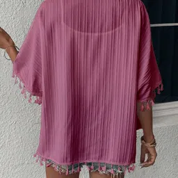 jay pal Women Straight Half Sleeve Pink Shrug image 2