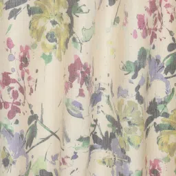 soumya White Floral Jute 5 Ft Light Filtering Eyelet Window Curtain image 5