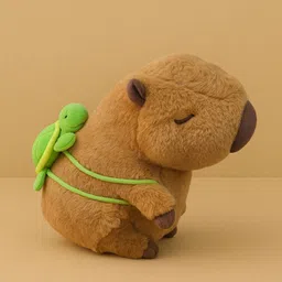 bebota CAPYBERA WITH TURLE BAG PACK (SMALL) PLUSH TOY SOFT TOY PACK OF 1 - 30 cm image 2