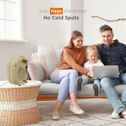 la'forte 1000W/2000W Dual Heating Modes- Off White Fan Room Heater image 5