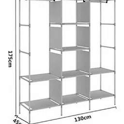 ghrasthi 6+2 Layer Portable Cabinet PP Collapsible Wardrobe image 2