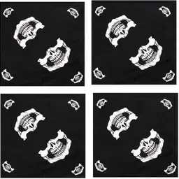 Bodytech SKULL Fancy Stylish Printed Hanker Chief (Bandana) For Men, Women, Boys & Girls ["Black"] Handkerchief-image-54