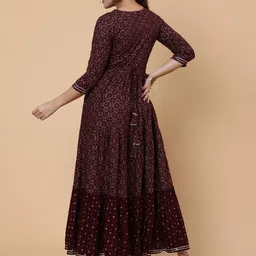 kimayra Women Printed Viscose Rayon Flared Kurta image 2