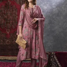 vidusha Women Cotton Rayon Kurti Pant Dupatta Set image 2