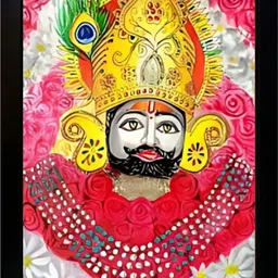 dekorvia Khatu Shyam Ji Photo Frame Divine Wall & Temple Decor | Golden Floral Background Digital Reprint 12 inch x 9 inch Painting-picture-14