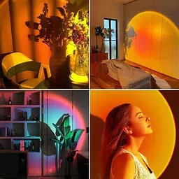 juloxi Sunset Projection Lamp LED Night Lights, 360° Rotation Height Adjustable Romantic Floor Lamp Projector for Home Party Festival Decorate Night Lamp image 3