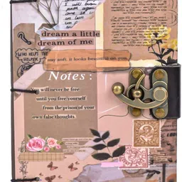 Notes Printed Cardboard Diary Notebook With Lock Clasp A5 Diary Unrulled 200 Pages-image-16