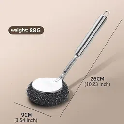 prifremi Stainless Steel Dish Scrubber Handle Scratch Brush image 4