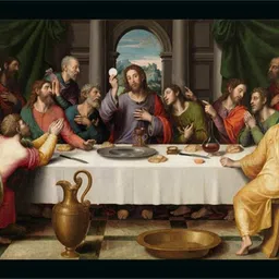 Jesus The Last Supper Photo Frame Home Decorative Gift Item with Synthetic Frame Digital Reprint 20 inch x 14 inch Painting-image-15