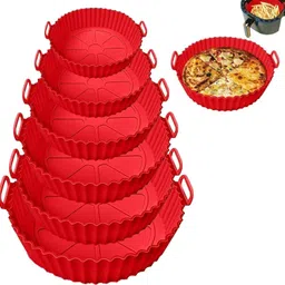 bazaarnest Air Fryer Silicone Pot 6 pcs with Ear Handles, Silicone Pot Liner NGB22 Airfryer Tray-picture-22
