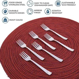 fanqew Stainless Steel Baby Forks Set of 6 - Home and Kitchen Dining Set, Disposable Stainless Steel Baby Fork, Fruit Fork Set image 4