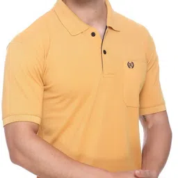 rytonz Pack of 2 Men Solid Polo Neck Polyester Light Blue, Yellow T-Shirt image 3