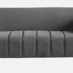 casacraft from pepperfry Hairo Velvet 2 Seater Sofa In Iron Grey Colour image 5