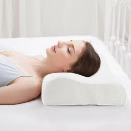 Memory Foam Orthopaedic Pillow Pack of 1 Solid Cervical Contour Memory Foam Pillow / Stomache / Side Sleepers / Anti-Snoring-image-86