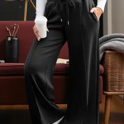 iuga Women Solid Black Track Pants-picture-43