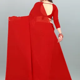 anand sarees Dyed, Solid/Plain Bollywood Georgette Saree image 3