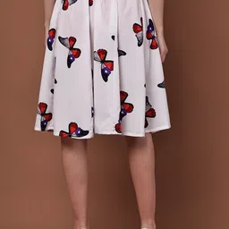 valles365 by s.c. Women Printed A-line White Skirt image 2