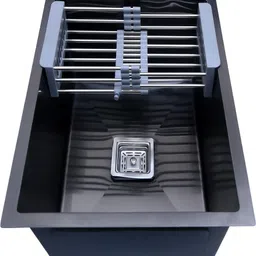 crocodile 24" X 18" X 10" BLACK 304 GRADE BLACK MATT Vessel Sink image 4