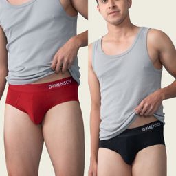 damensch Pack of 2 Micro Modal Stretch V Shape Solid Men Brief-picture-31