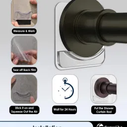 sunvibe No Drill Self Adhesive Curtain Rod Holders (2 Pcs) image 5