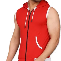 vastraart Men Colorblock Round Neck Polycotton Red, White T-Shirt image 3